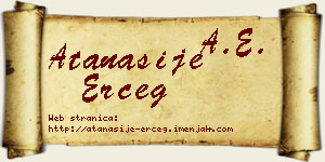 Atanasije Erceg vizit kartica